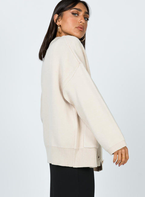 product Burke Cardigan Cream Princess Polly  Cropped 