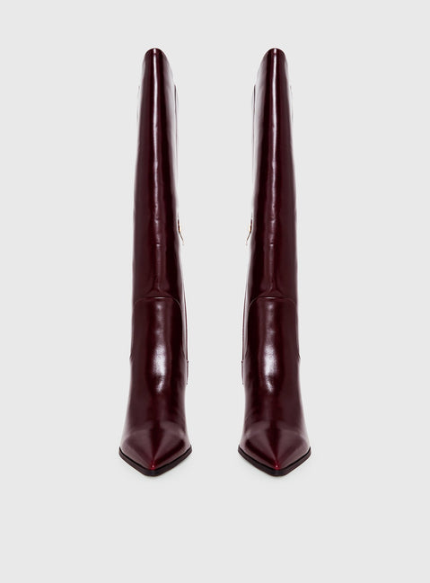 Billini Yasma Knee High Boots Berry Shine