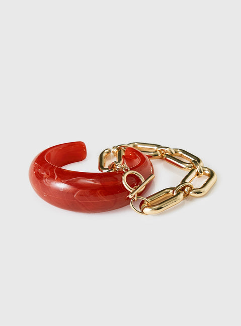 A Keeper Bracelet Pack Gold / Red