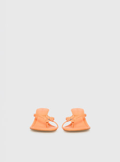 Electrified Floral Thong Heels Orange Sorbet