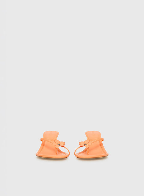 Electrified Floral Thong Heels Orange Sorbet