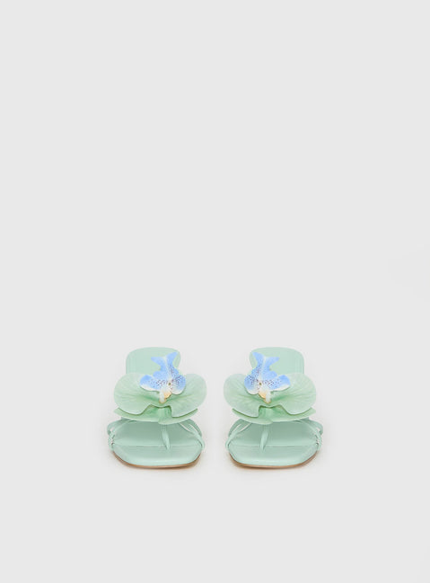 Azira Flower Detail Heels Blue