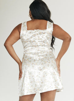 product Princess Polly Square Neck  Berlin Satin Mini Dress White Curve