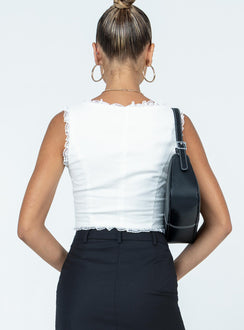 product Princess Polly Sleeveless V-Neck  Silvanna Top White