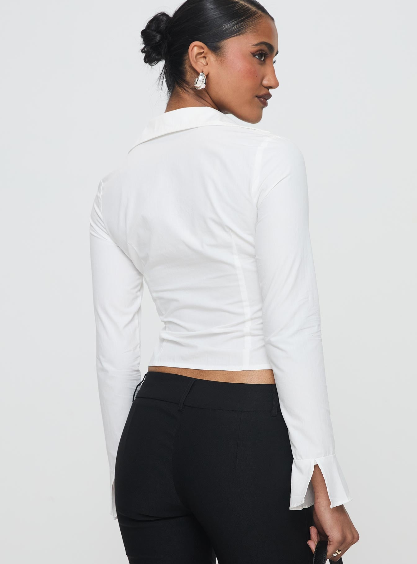 Tied To You Long Sleeve Top White