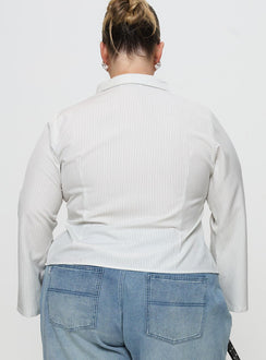 Anni Stripe Shirt Pinstripe White Curve