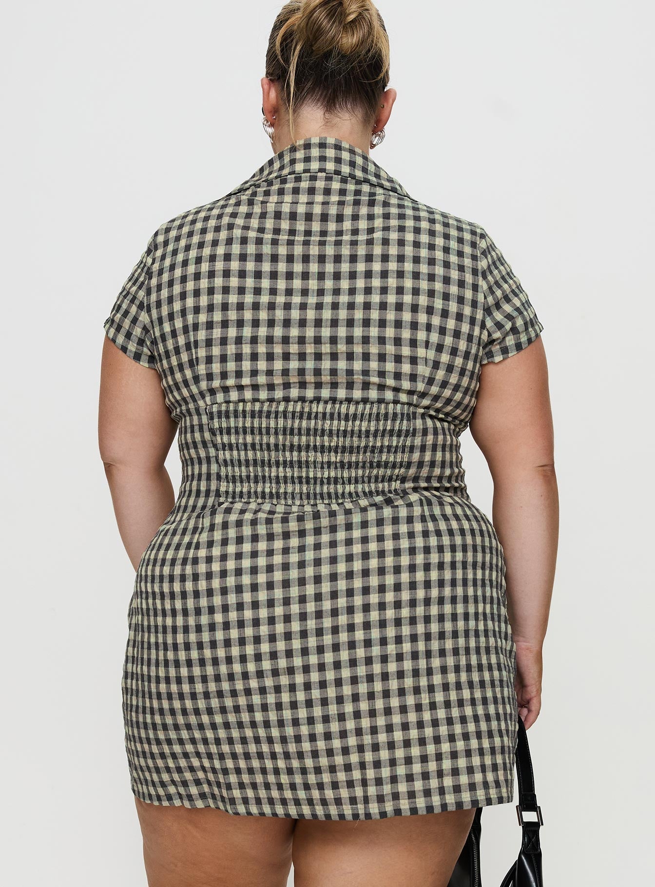 Motley Mini Dress Brown Check Curve