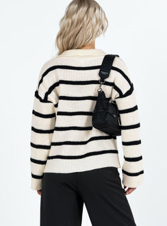 product Forte Knit Sweater Black / Cream Princess Polly  Long 