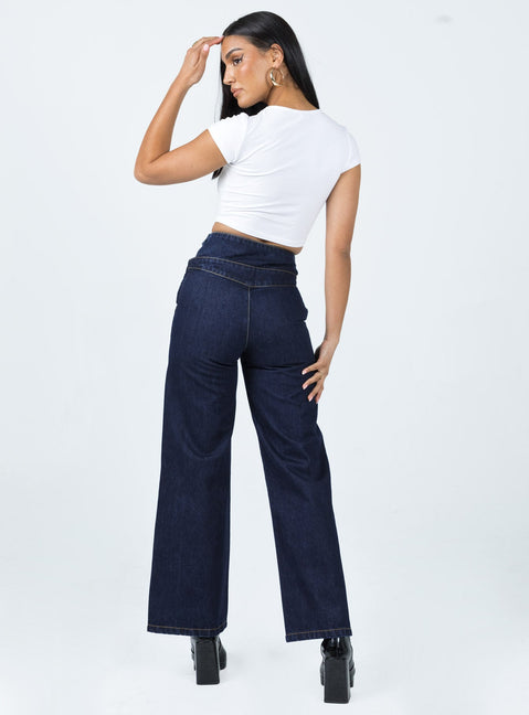 product Princess Polly High Waisted  Chaser V Waist Jeans Indigo