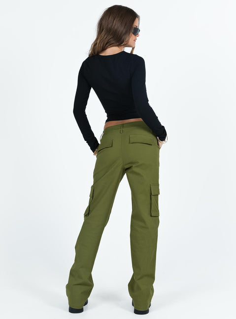 product Princess Polly  Mawson Bootleg Cargo Pant Green