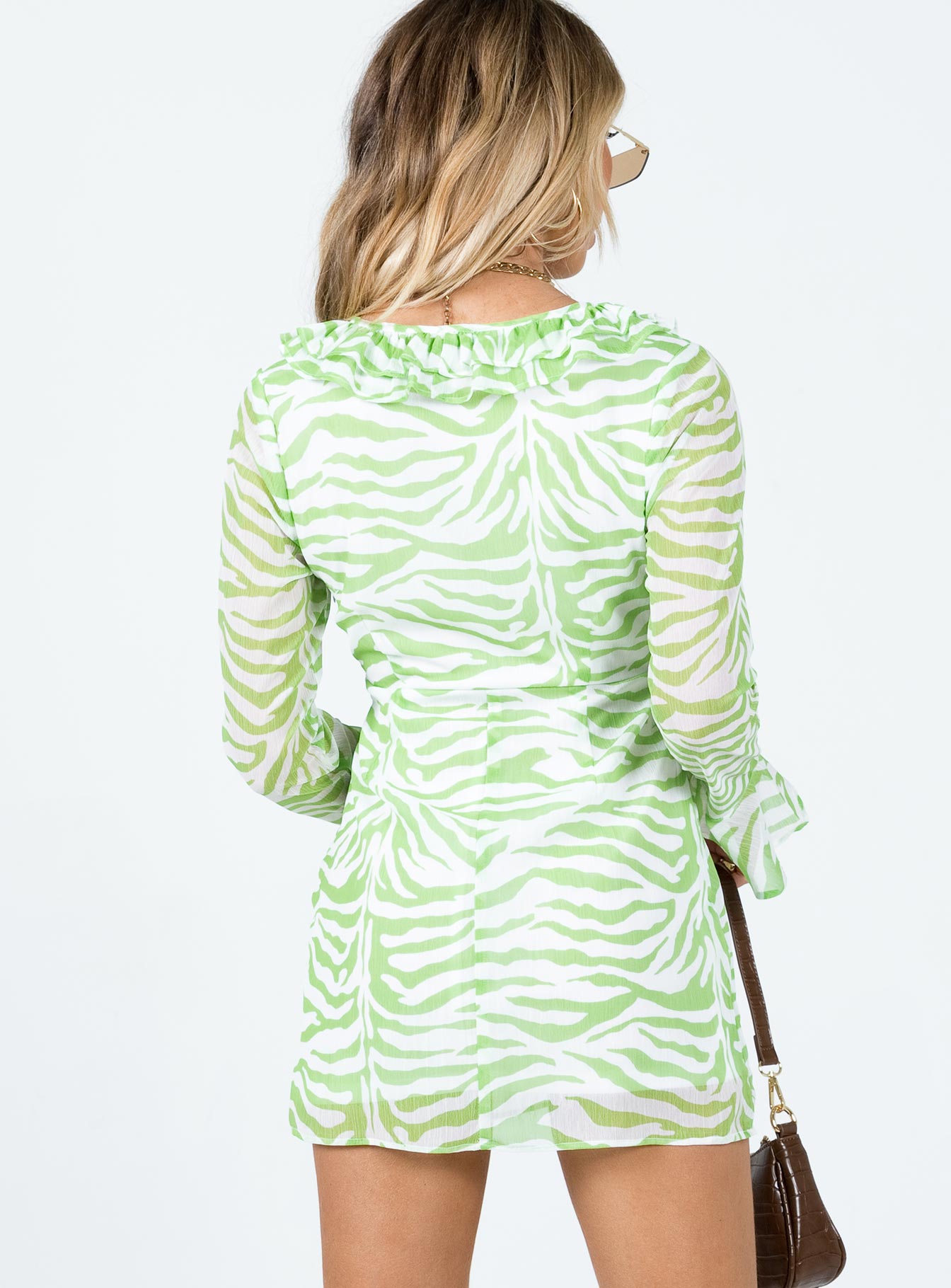 product Princess Polly Crew Neck  Nostalgia MinI Dress Green