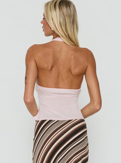 Madallaine Ruched Halter Top Pink