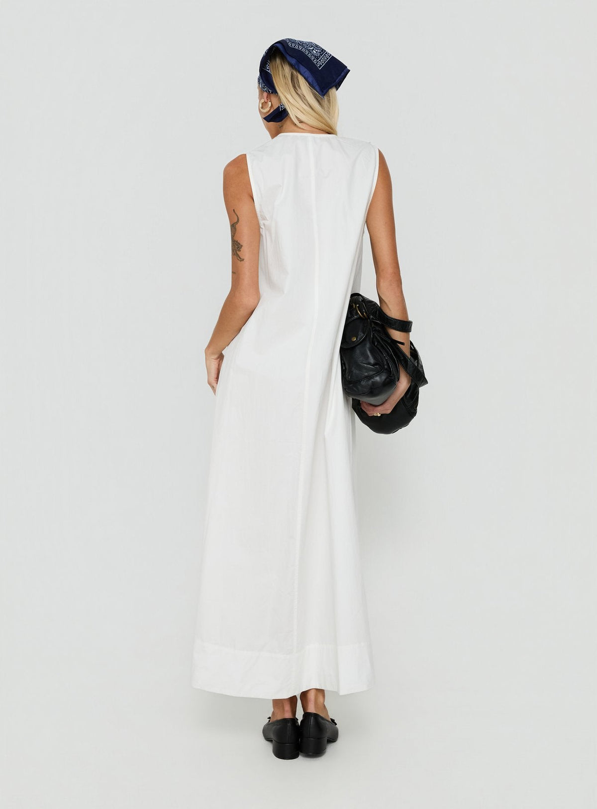 Marrnie Lace Detail Flowy Maxi Dress White