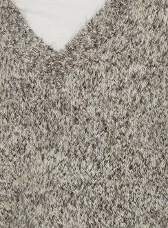 Ladiya V Neck Knit Sweater Brown Speckle