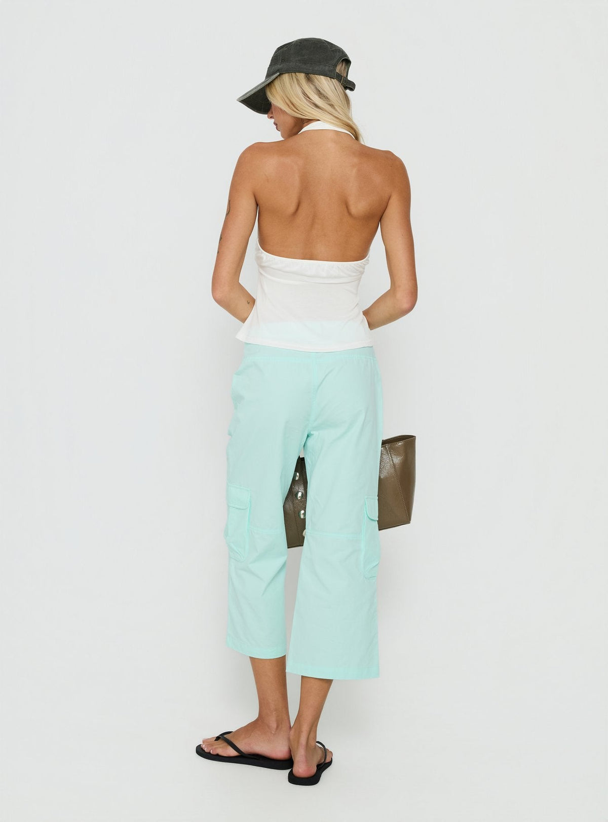 Indee Cropped Cargo Aqua