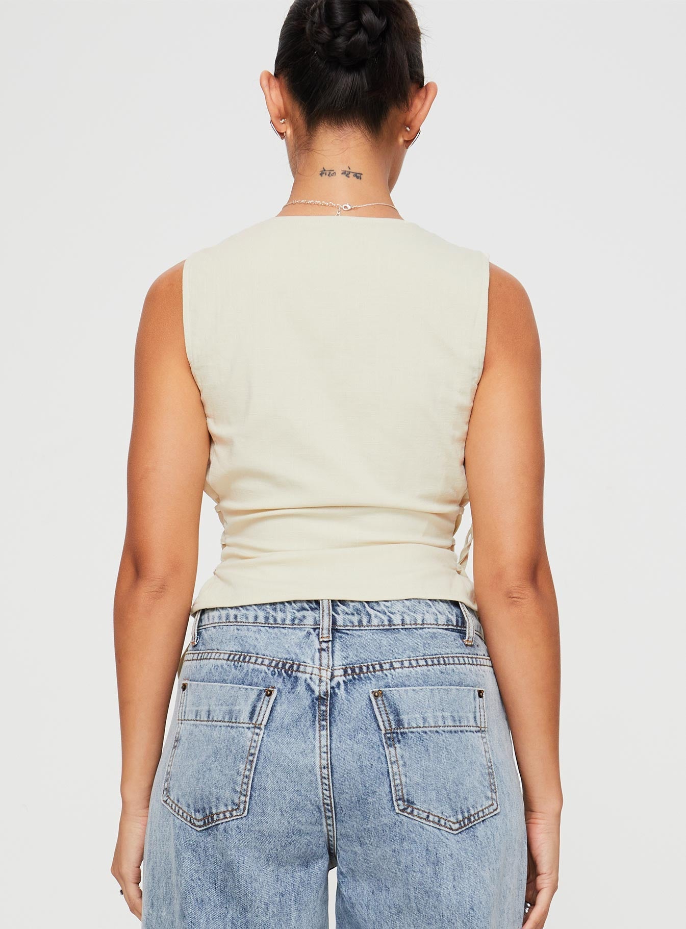 product Princess Polly Sleeveless Square Neck  Myrin Top Beige