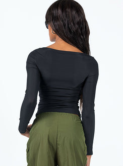 product Princess Polly Full Sleeves High Neck  Arthie Long Sleeve Top Black Low Impact