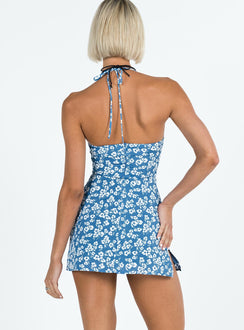 product Princess Polly Boat Neck  Acer Mini Dress Blue Floral