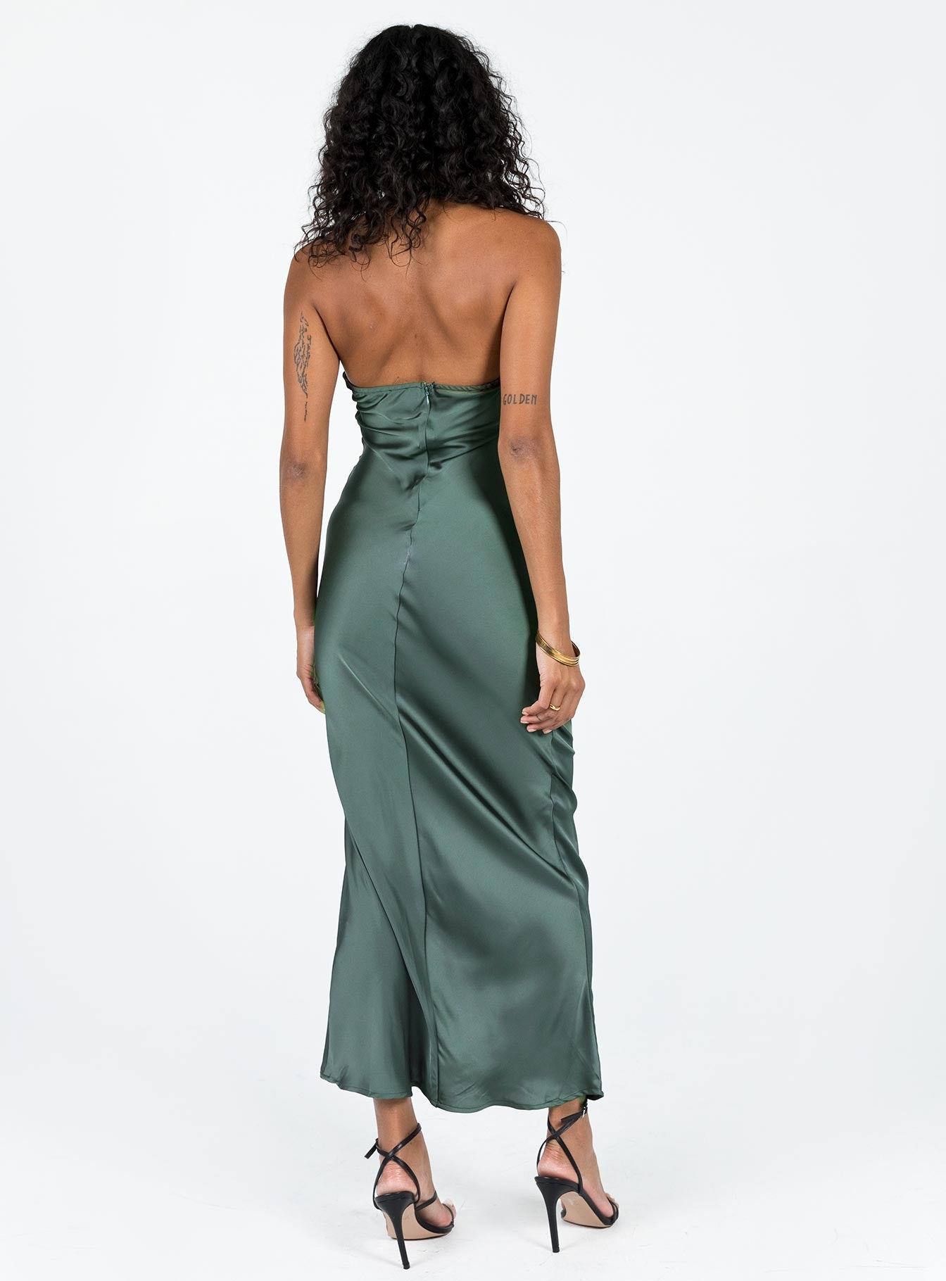 product Princess Polly Asymmetric Neckline  Kodiak Halter Maxi Dress Green
