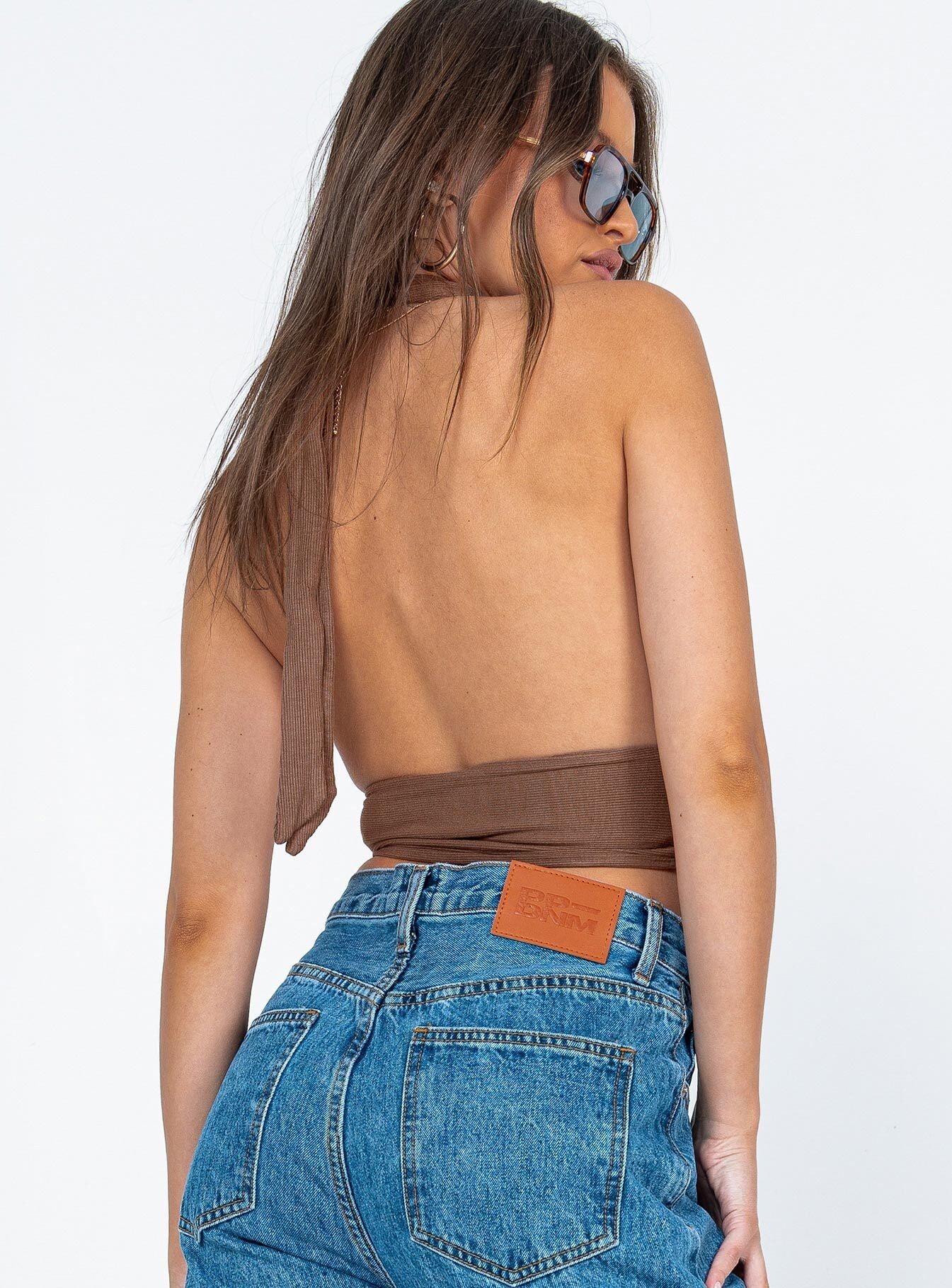 product Princess Polly Sleeveless Sweetheart  Shiloh Top Brown