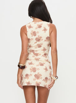 Sonney Mini Skirt Cream Floral