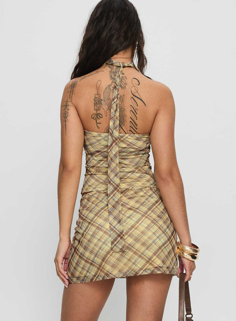 Bradee Scarf Detail Set Yellow Check