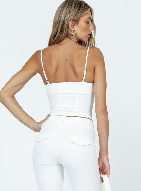product Princess Polly Sleeveless Square Neck  Archette Corset Vest White