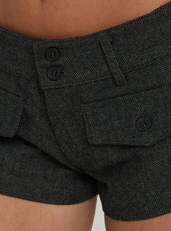 Becki Tweed Mini Shorts Grey