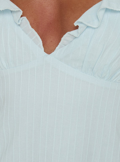 I Guess So Cotton Mini Dress Icy Blue