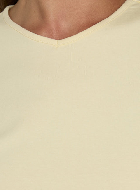 Nakota V Neck Cinched Tee Butter Yellow