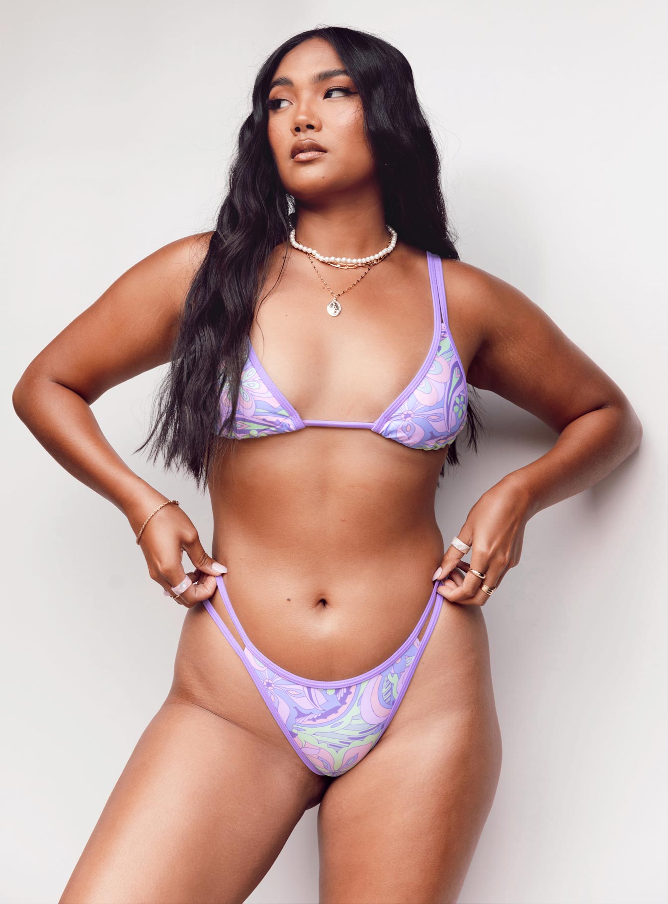 Hailey Bikini Top Purple Multi