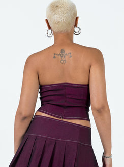 product Princess Polly Sleeveless Square Neck  Motel Nelly Top Burgundy