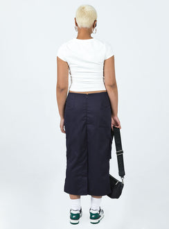 product Motel Enore Skirt Navy Princess Polly  Midi Skirts 