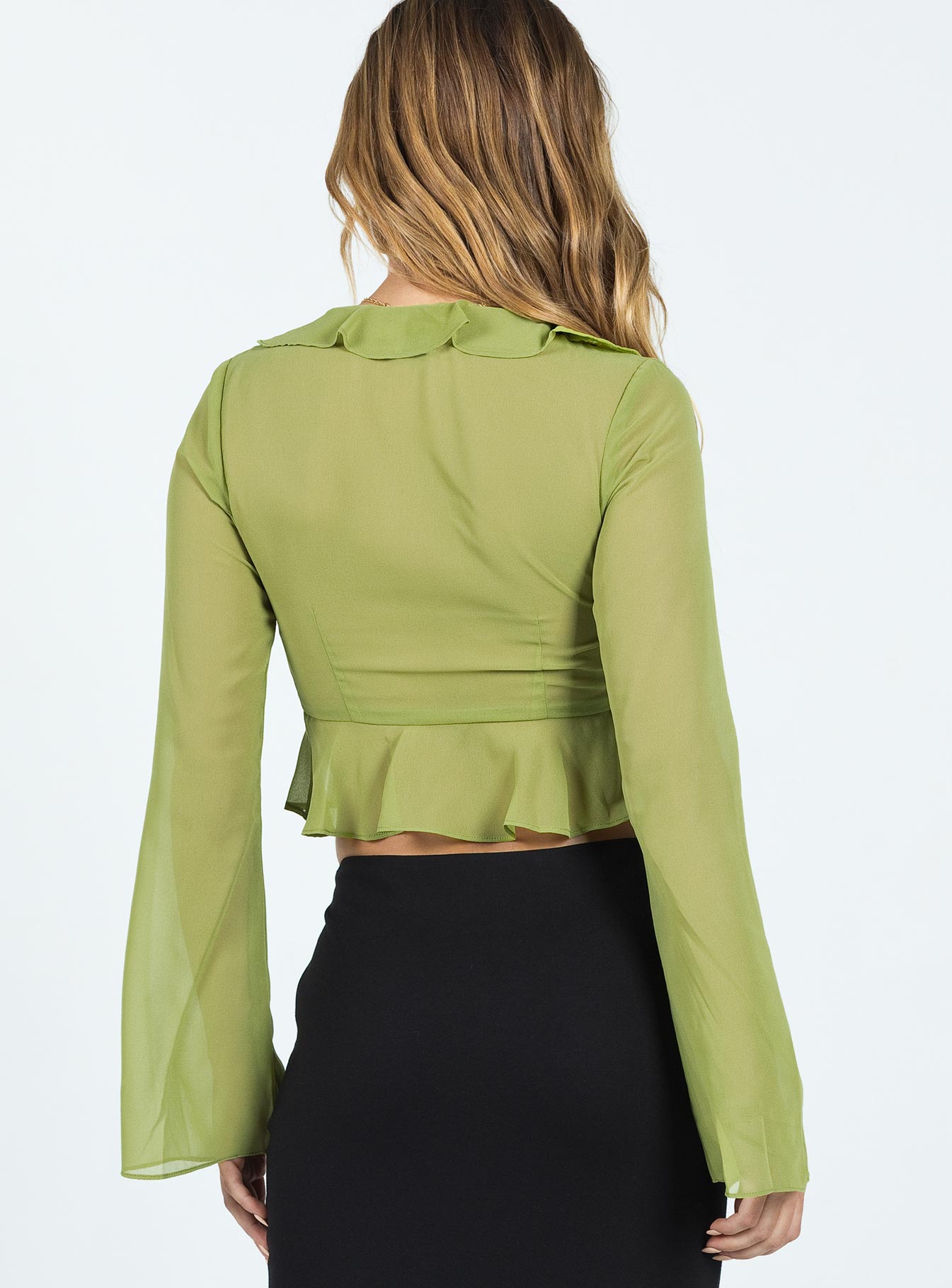 product Princess Polly Full Sleeves Scoop Neck  Gylda Long Sleeve Top Green