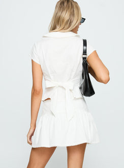 Sweet Treat Button Up Set White