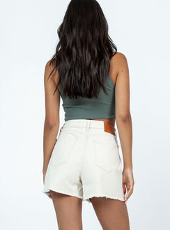 product Elena Denim Shorts Cream Princess Polly High Waisted Shorts 