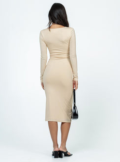 product Princess Polly Crew Neck  Illias Midi Dress Biege