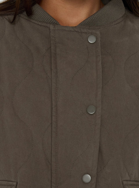 Stick Season Quilted Jacket Khaki