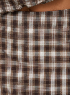 Solenza Mini Skirt Brown Check