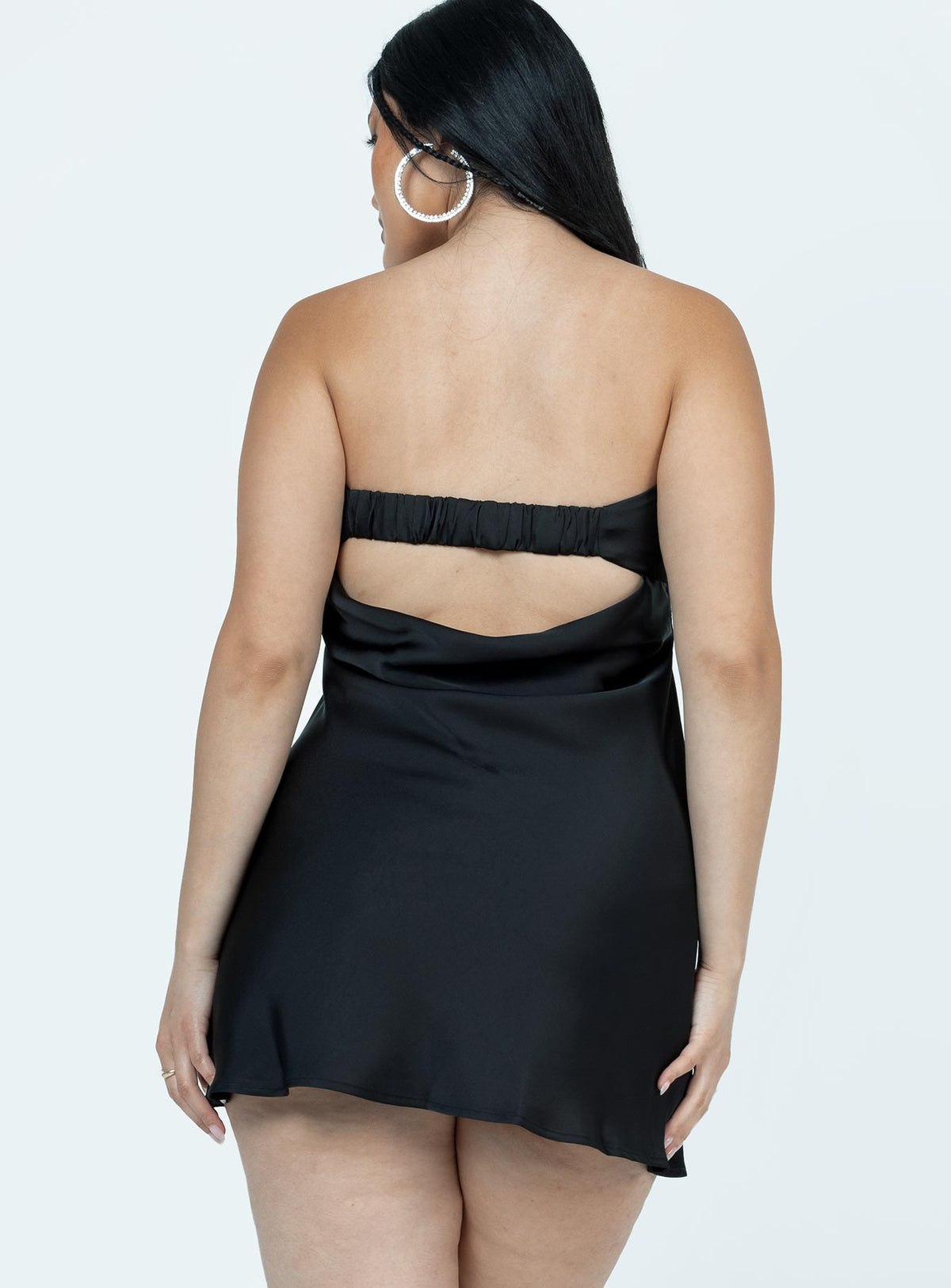 product Princess Polly Asymmetric Neckline  Phillipa Mini Dress Black Lower Impact