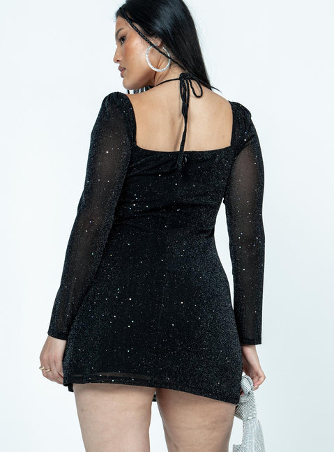 product Princess Polly Boat Neck  Stassie Mini Dress Black