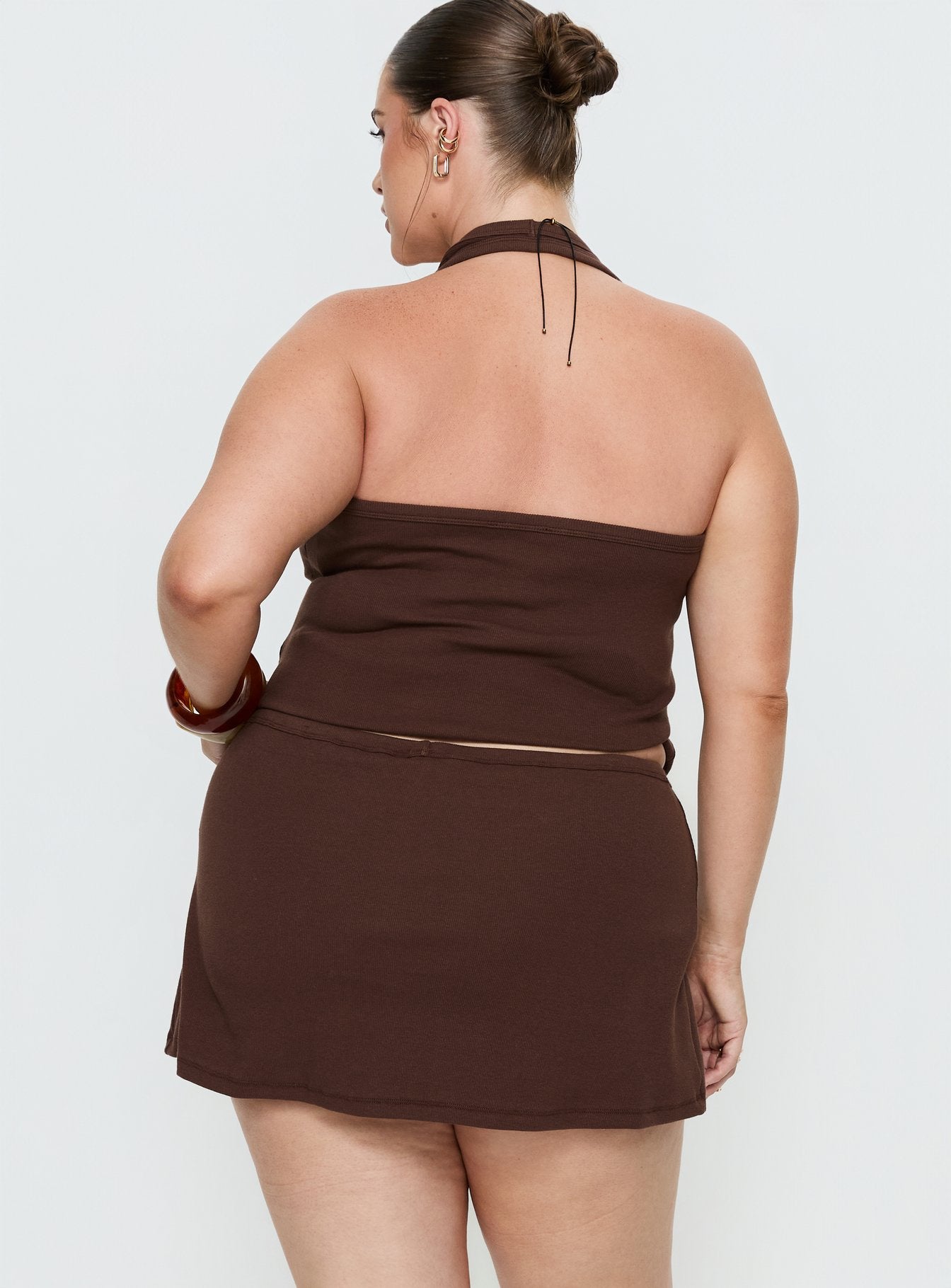 Baseline Rib Skort Brown Curve