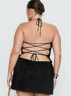 Jenesa Tie Back Top Black Curve