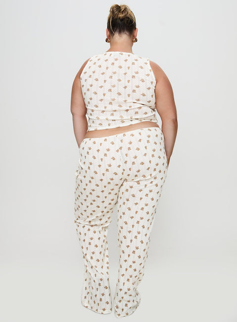 Sleepytea Pointelle Sleep Pant Multi Curve