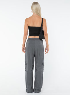 product Princess Polly High Waisted Pants  Lista Elastic Pocket Pants Steel