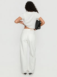 Erena High Rise Barrel Leg Jeans White