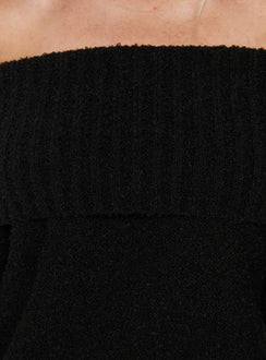 Parkley Boucle Off The Shoulder Black