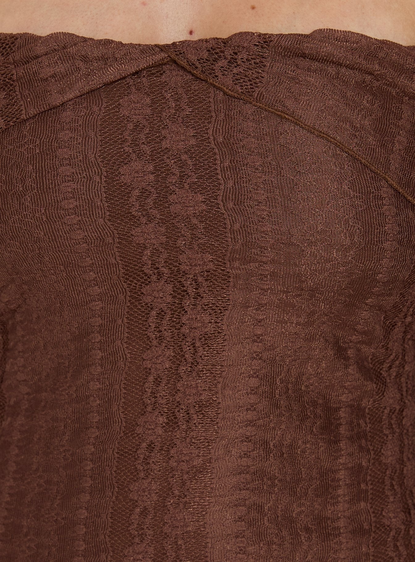 Perdita Long Sleeve Lace Maxi Dress Chocolate