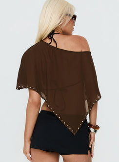 Safe Space Sheer Poncho Brown