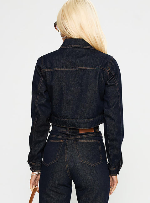 Stallion Cropped Jacket Indigo